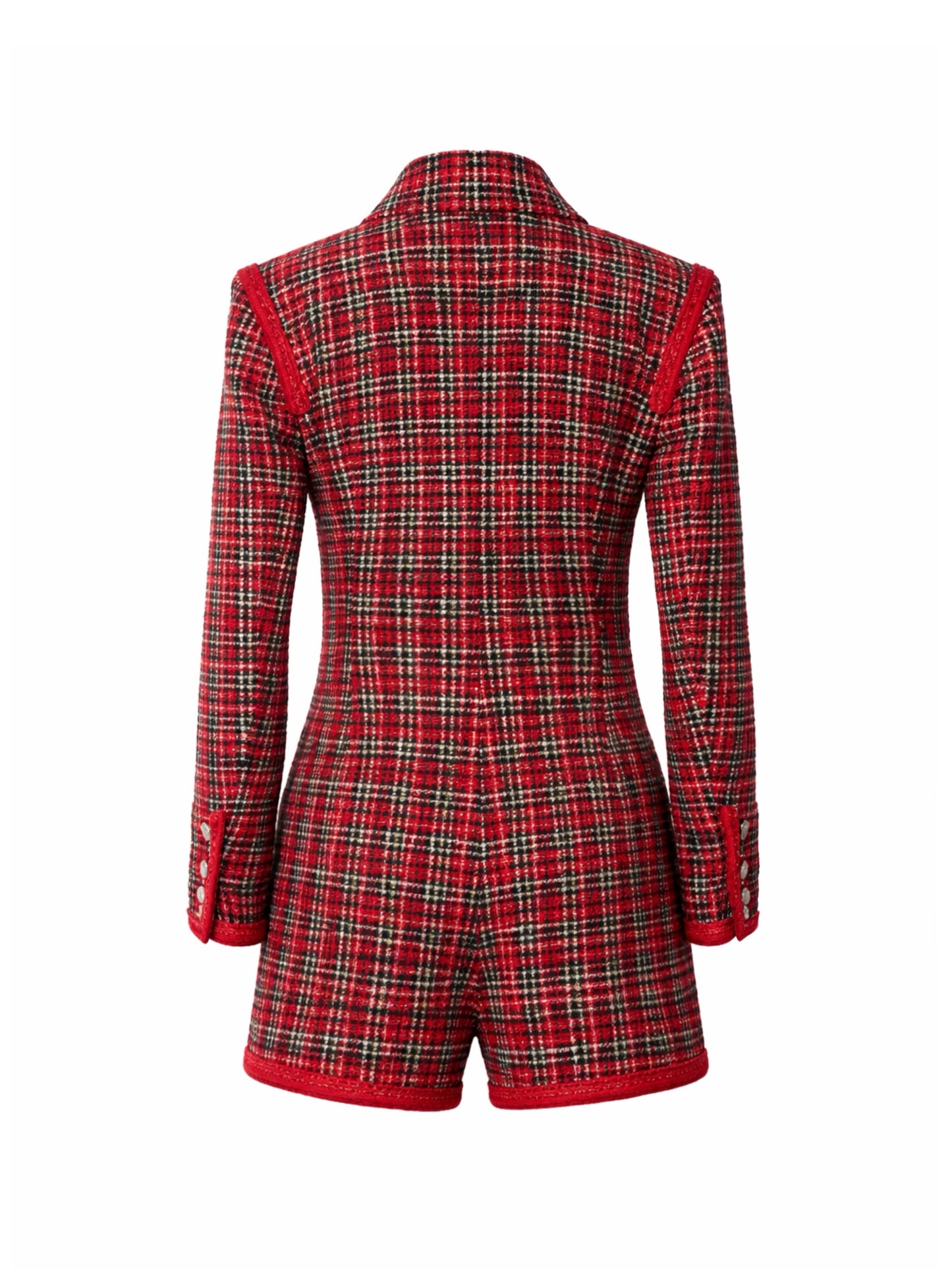 Red tweed jumpsuit