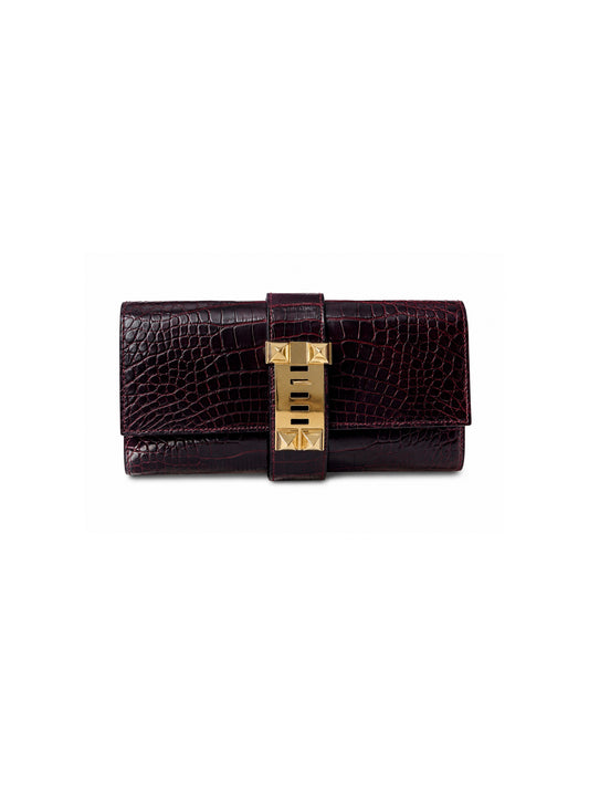 Médor shiny burgundy alligator