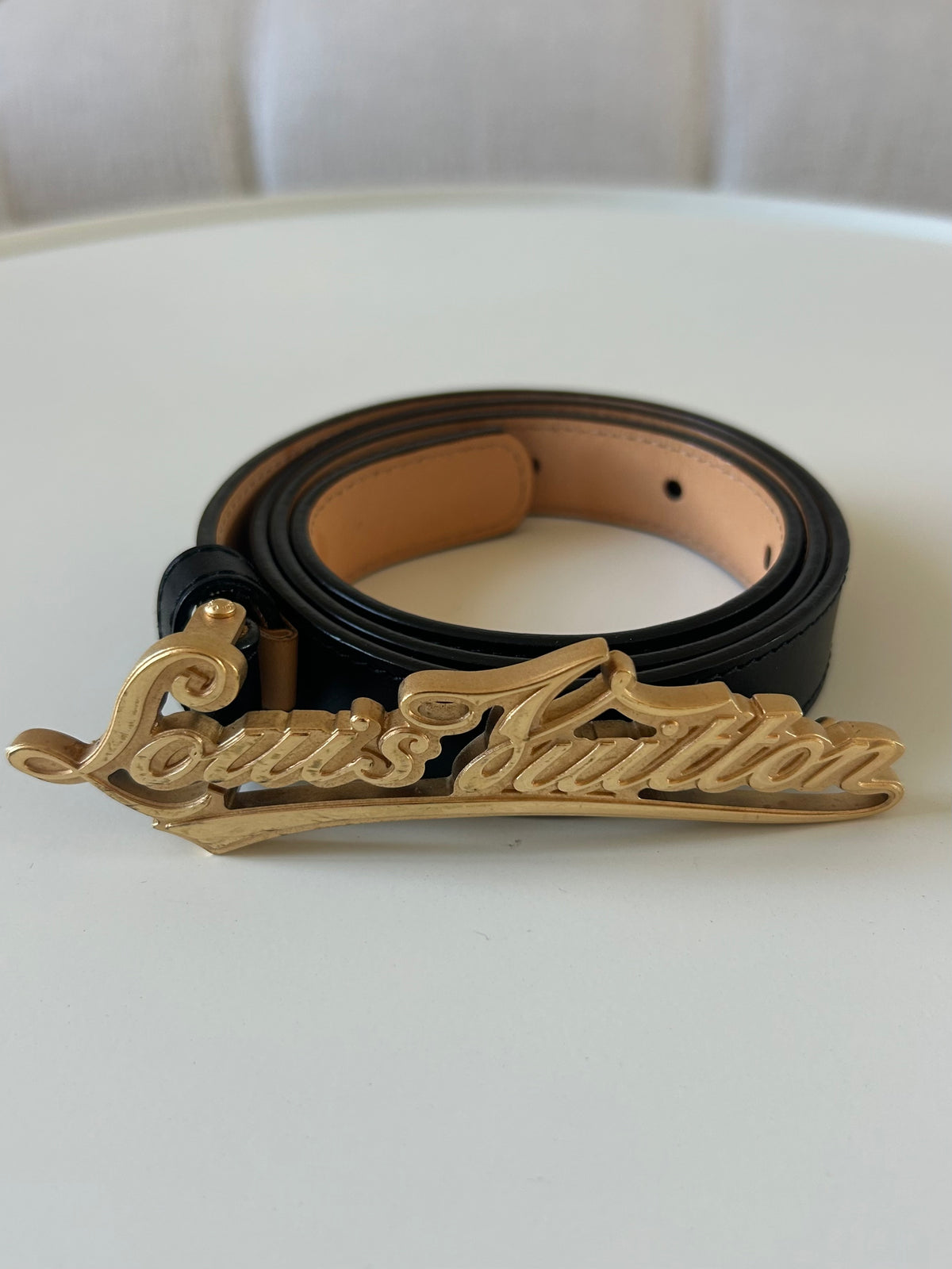 Black logo belt