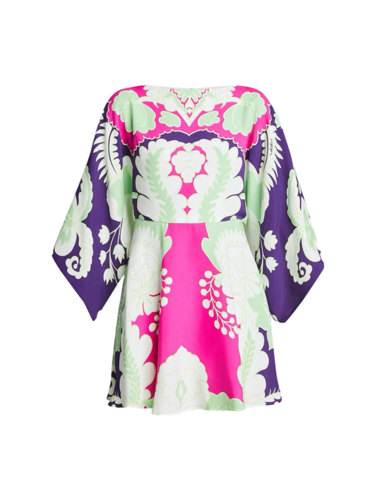 Wide sleeve multicolored dress