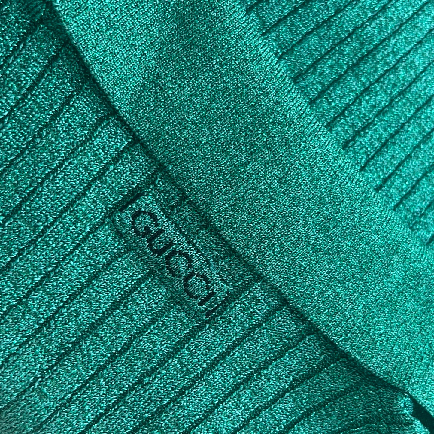 Green iridescent cropped top