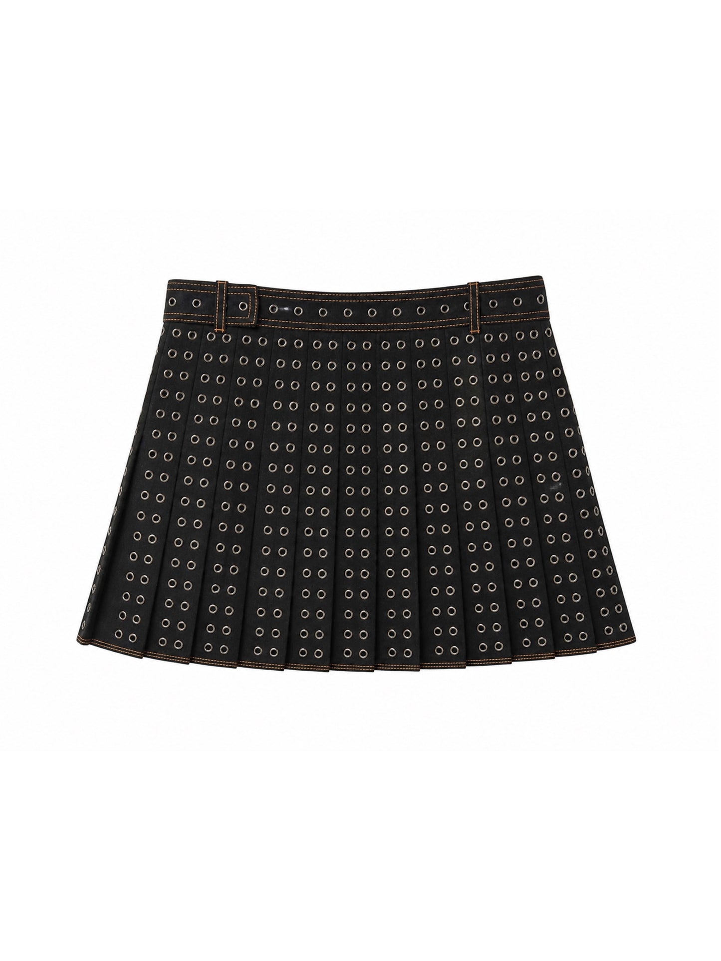 Pleated studded skirt