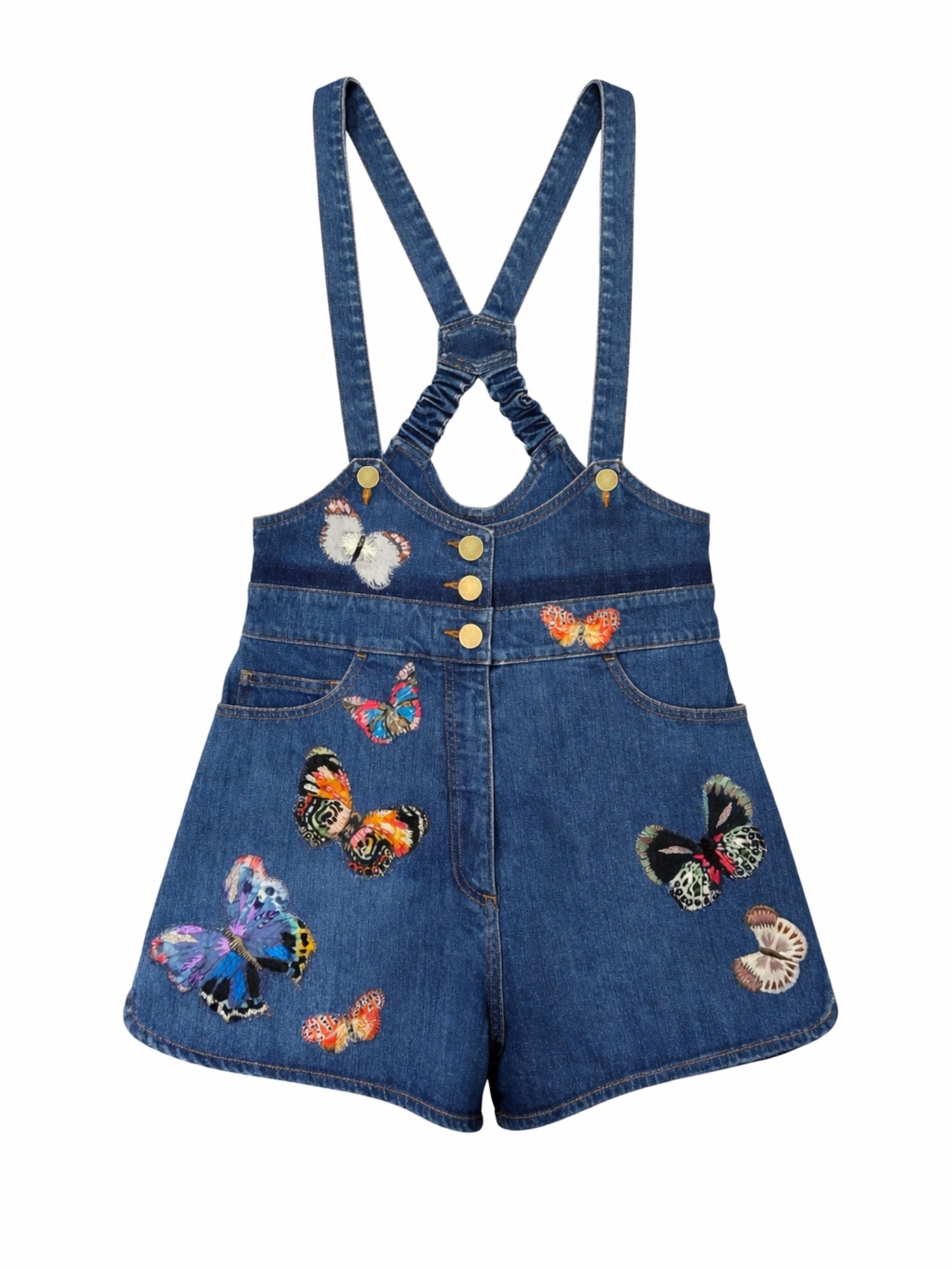 Denim butterflies shorts