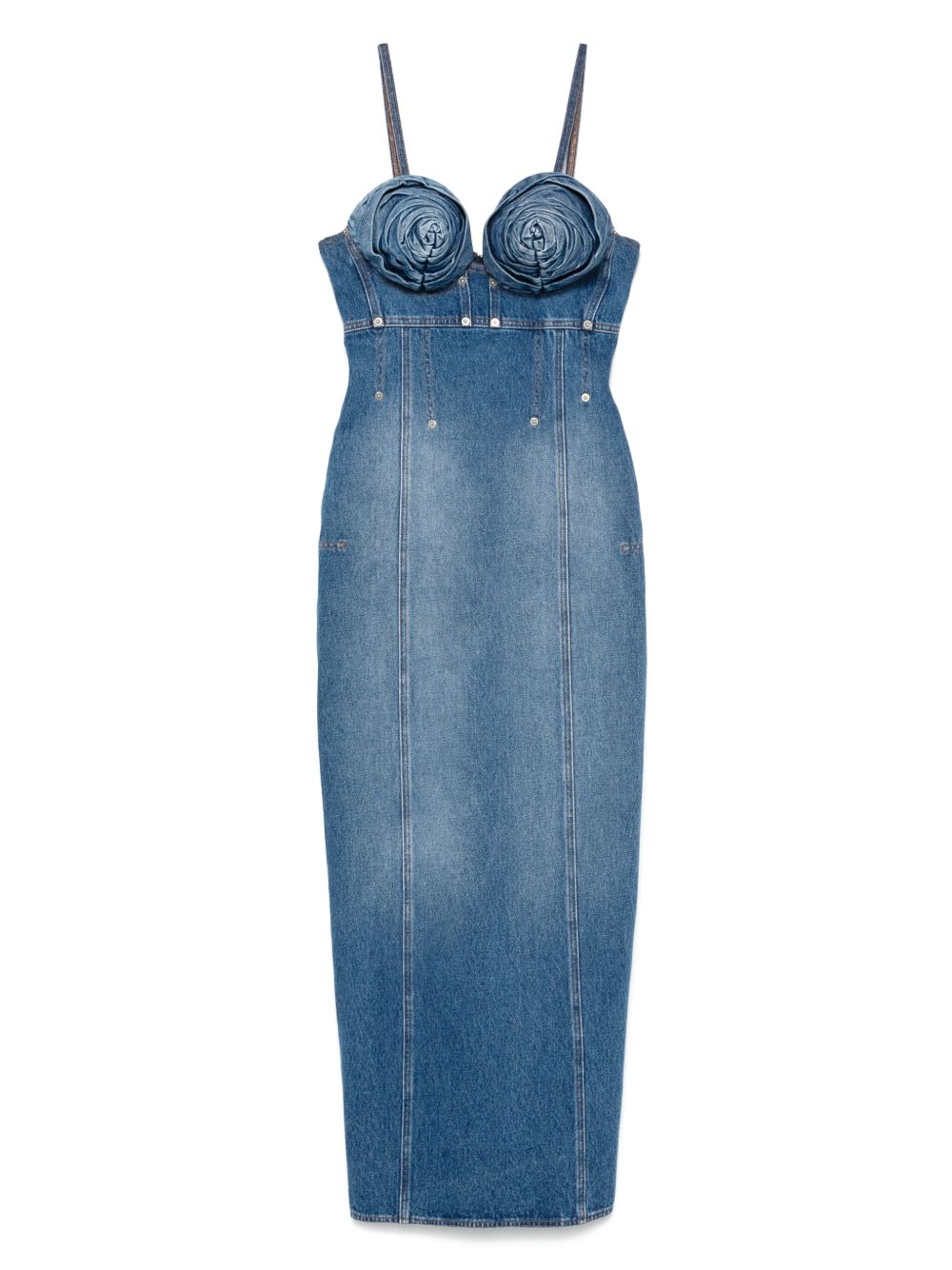 Iconic cone cups denim dress