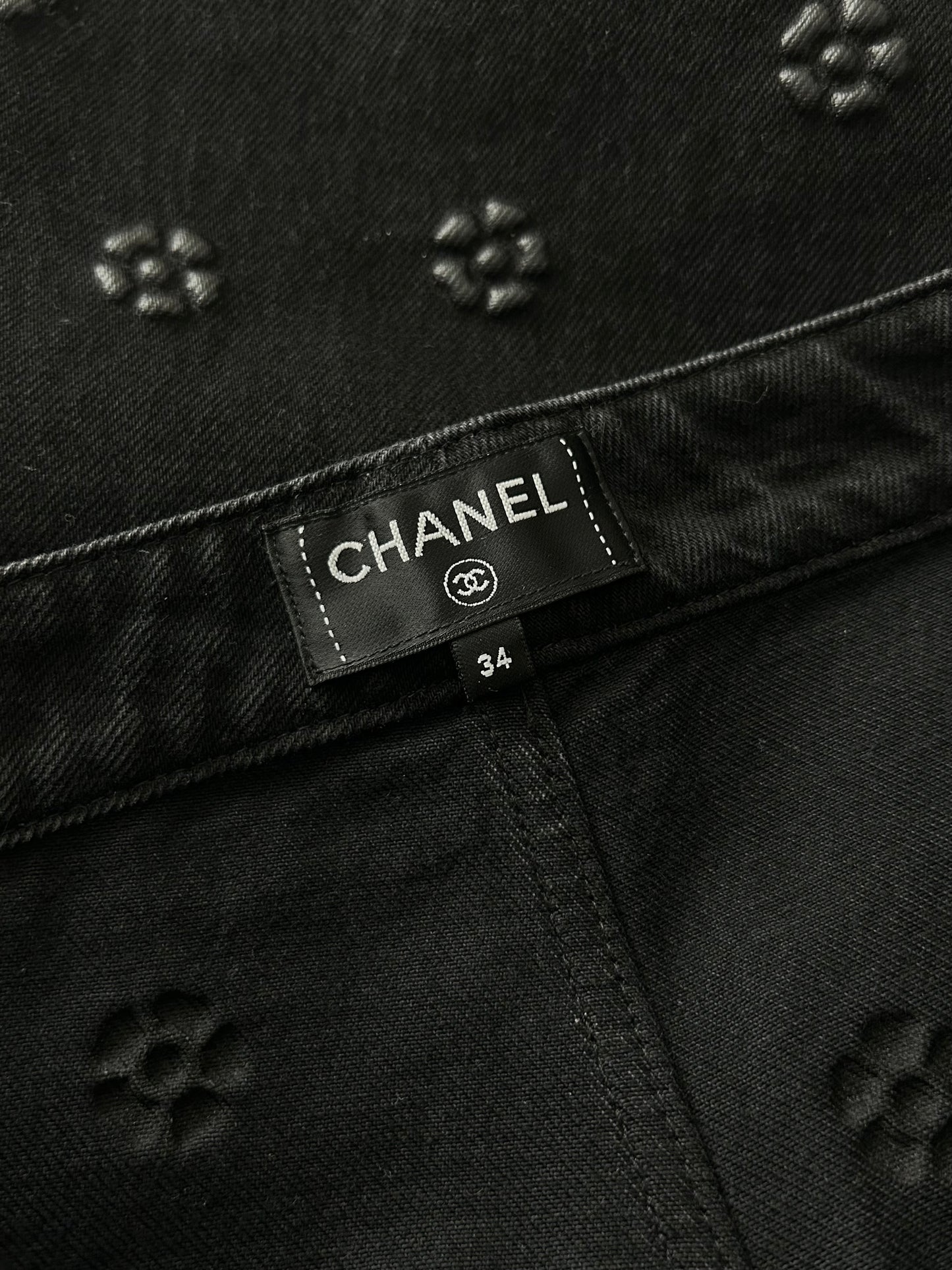 Camellia embossing denim