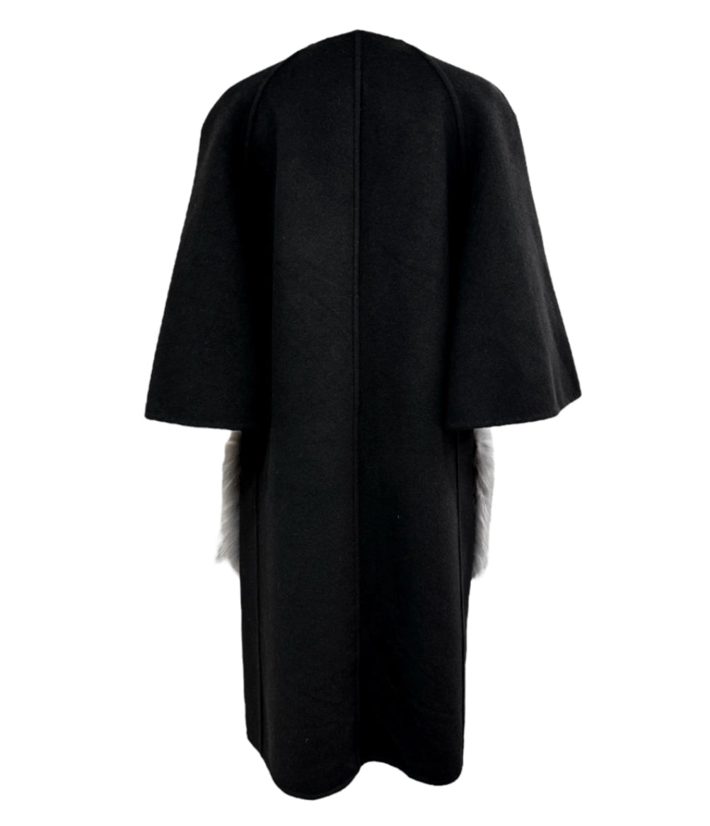 Black fur pocket coat