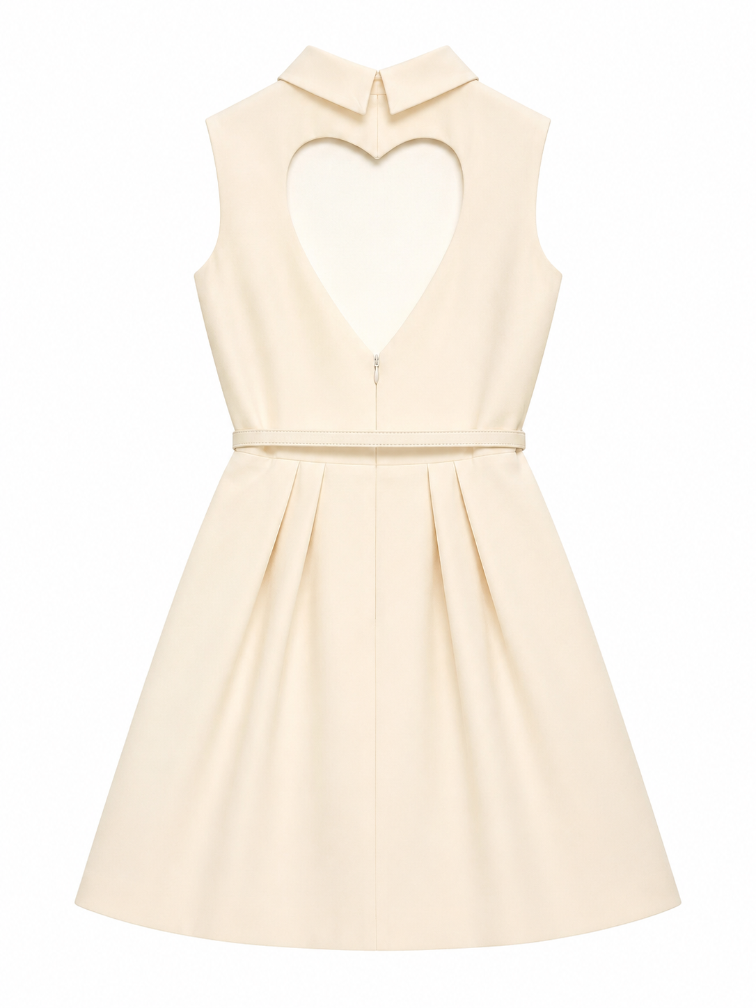 Belted dress heart shaped open back