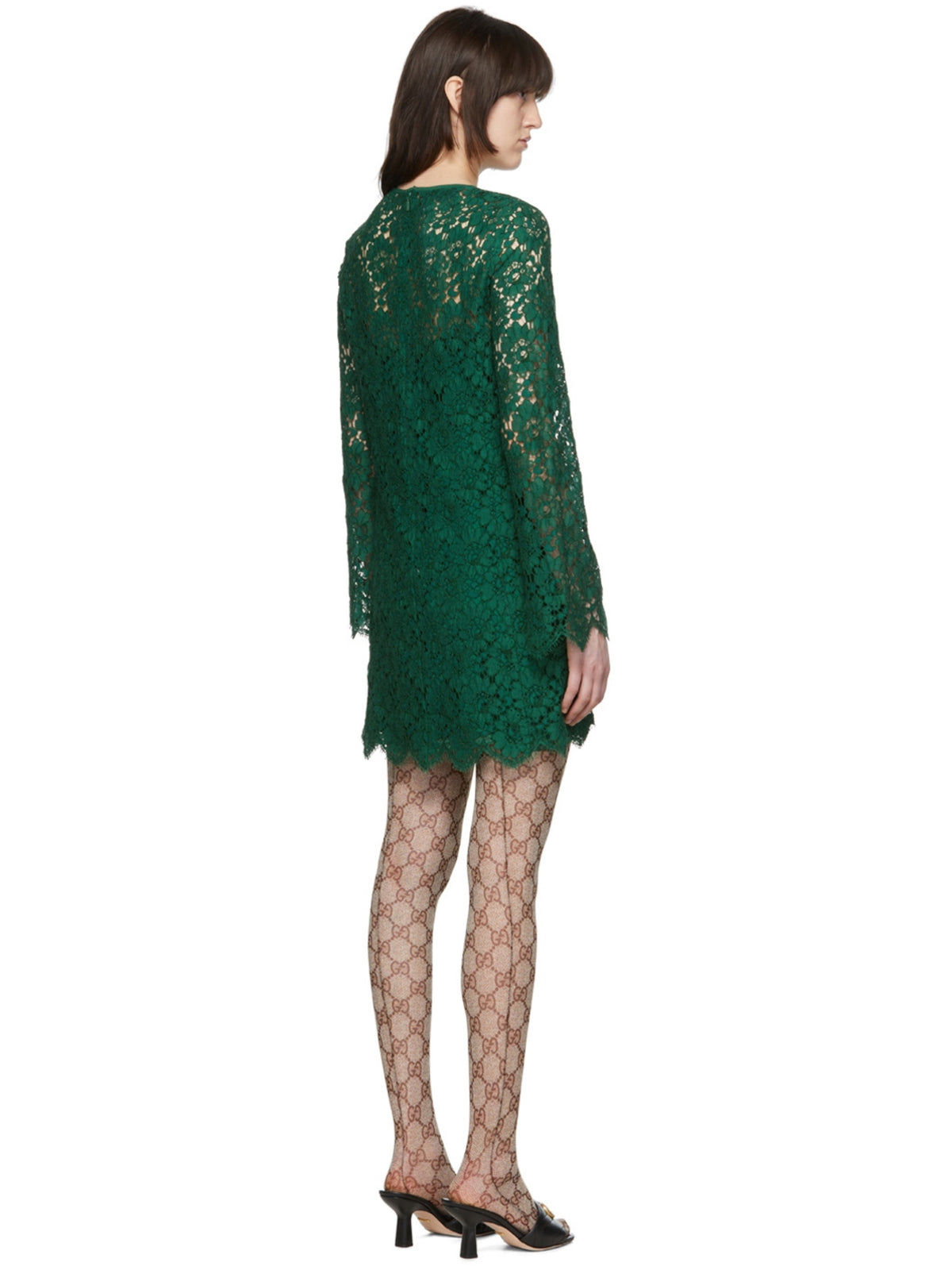 Green lace dress