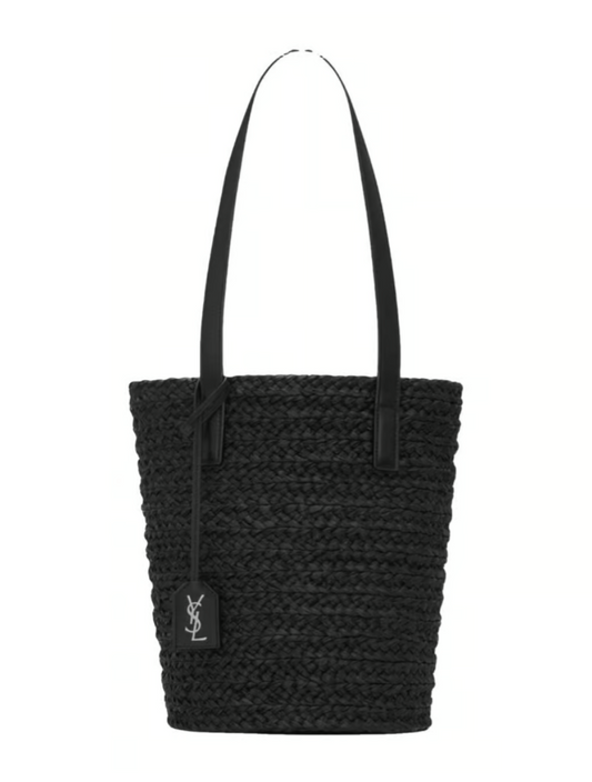 Black raffia basket