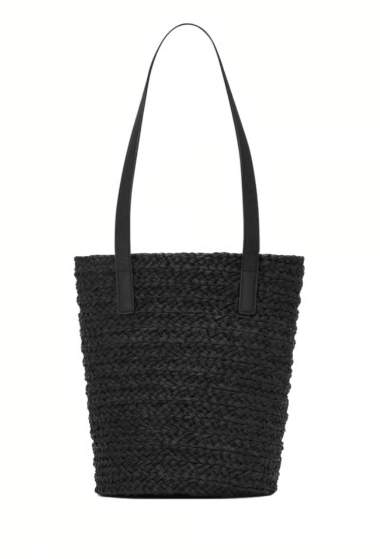 Black raffia basket