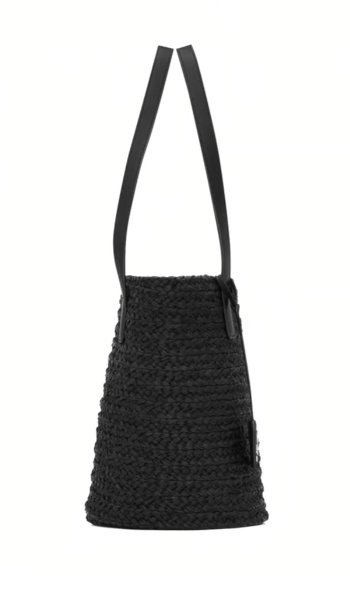 Black raffia basket