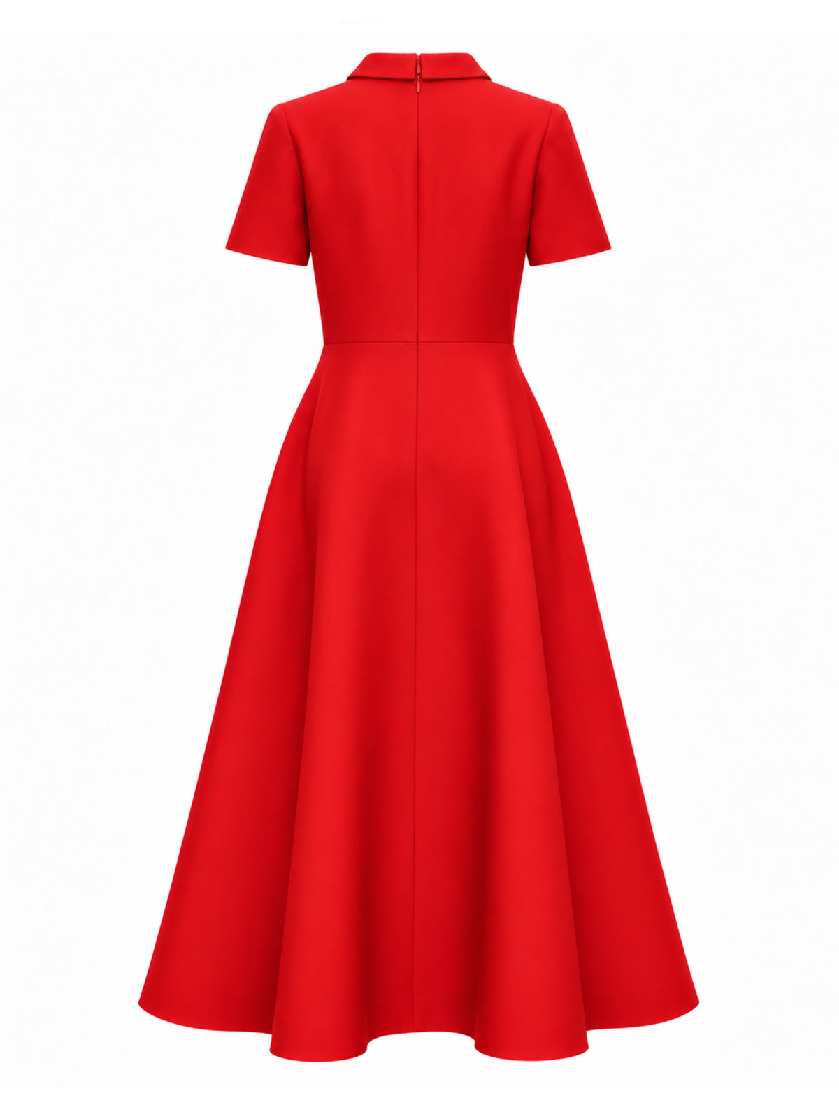 Button-Embellished red dress