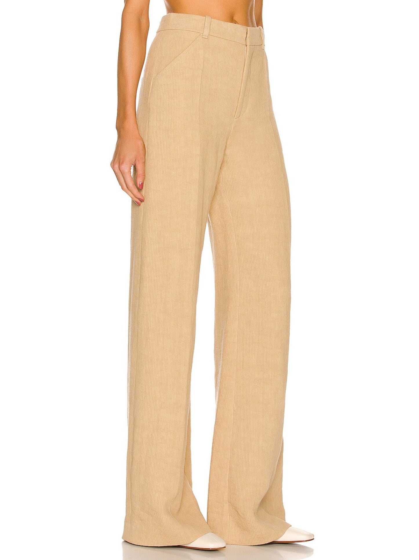 Beige linen pants