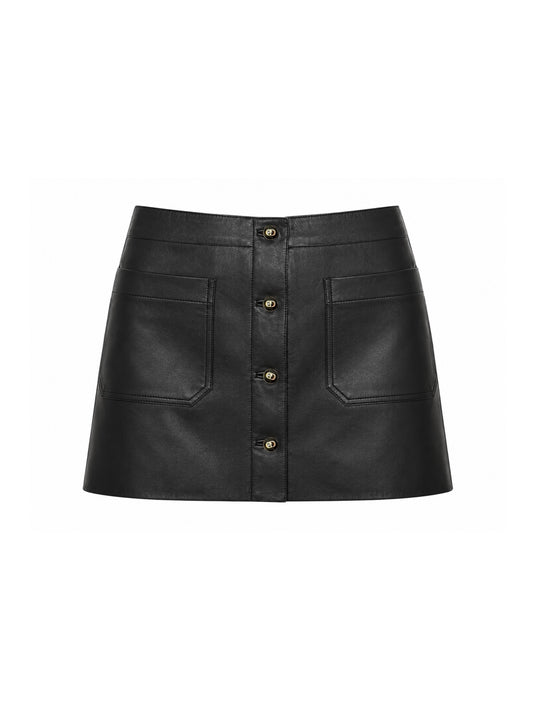 Black leather skirt