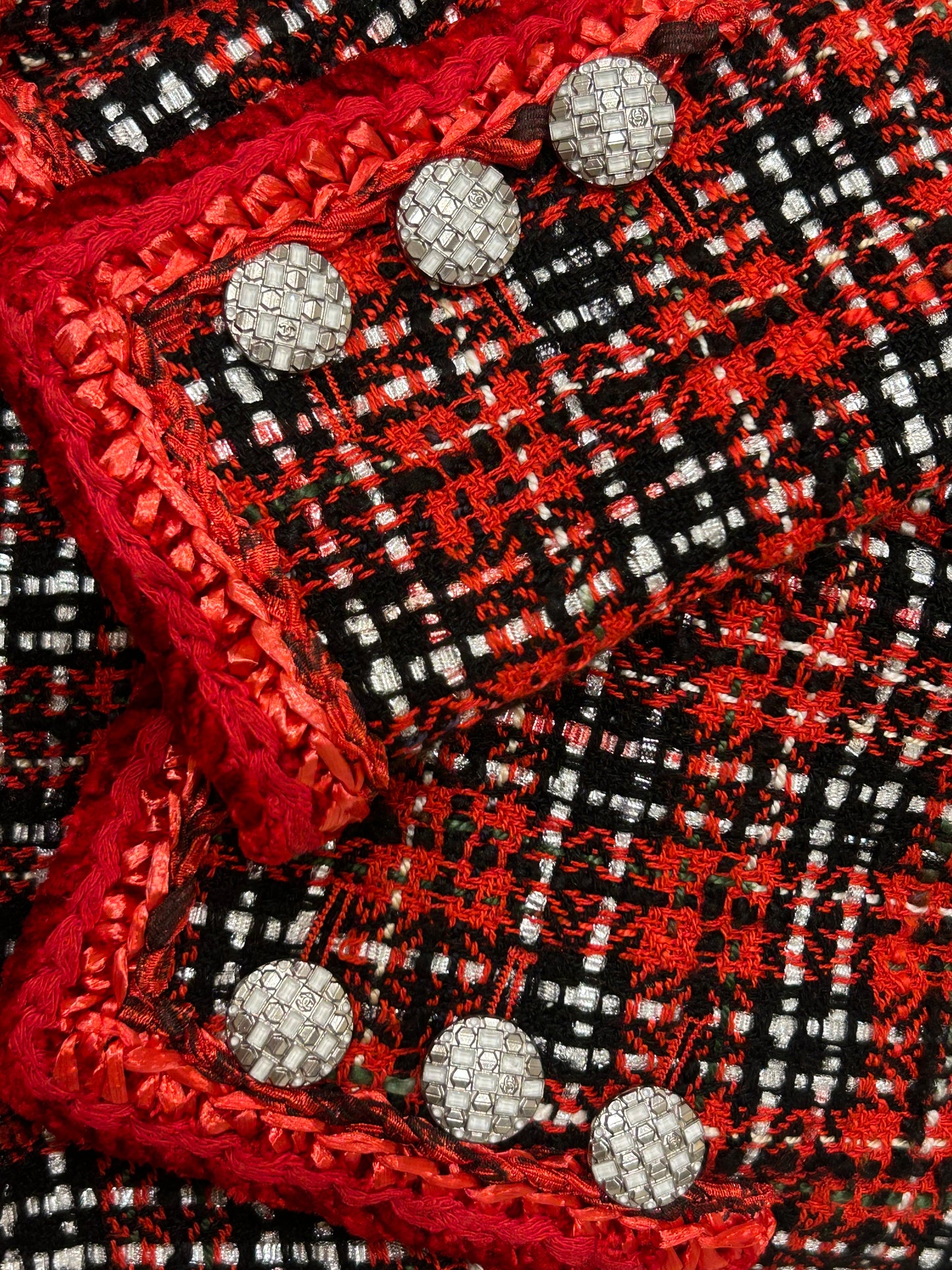 Red tweed jumpsuit