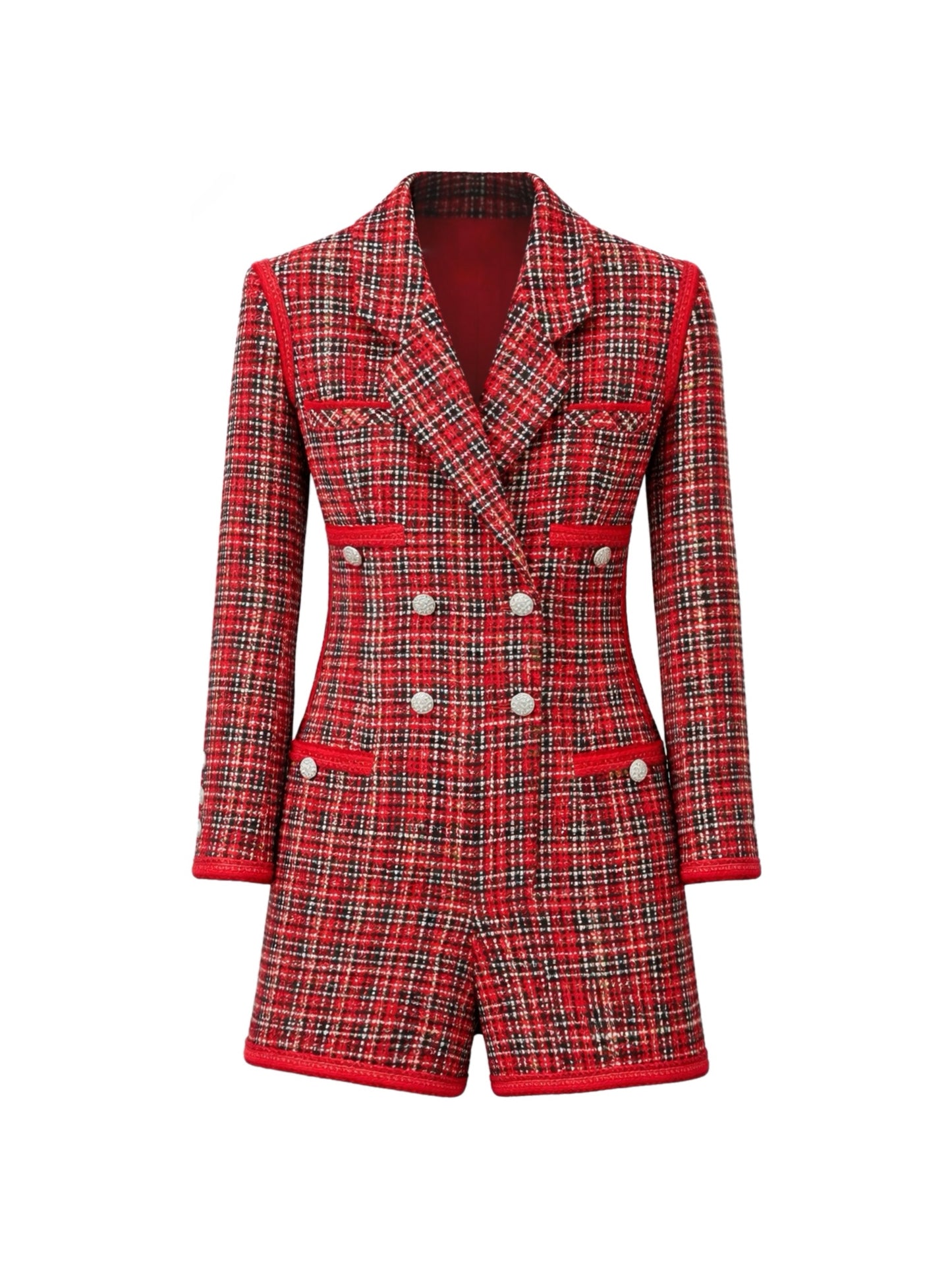 Red tweed jumpsuit