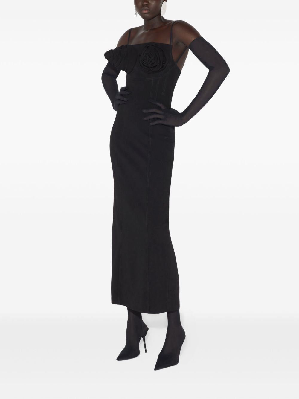 Iconic cone cups black dress