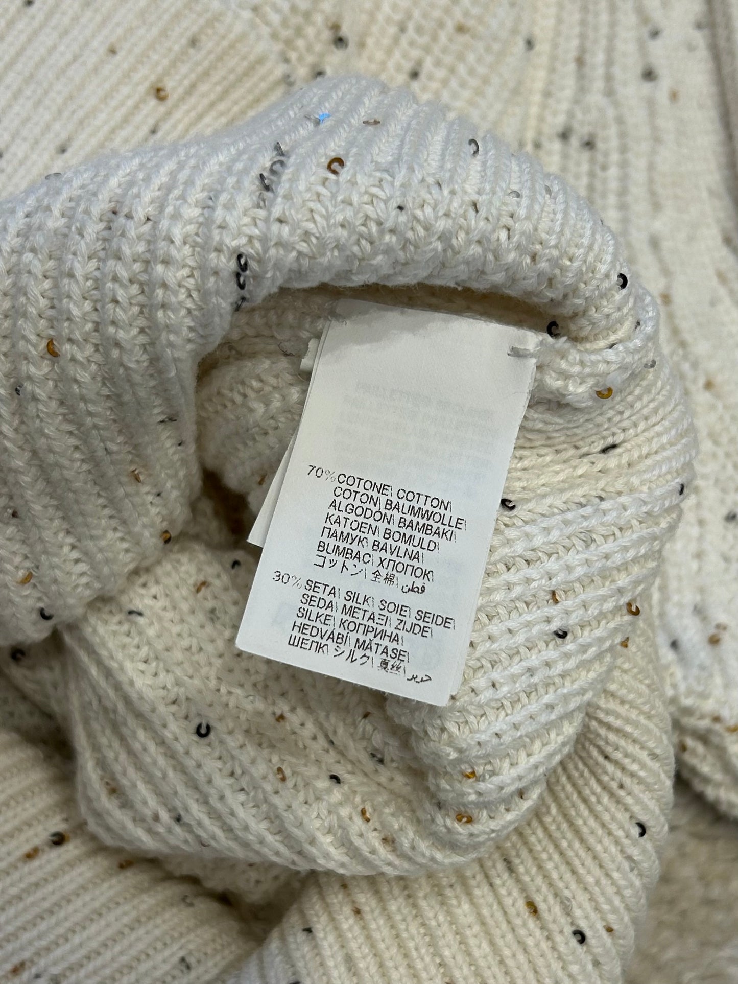 Cream sequin sweater