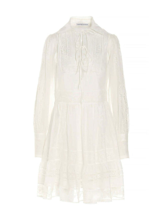 Lace and cotton dress