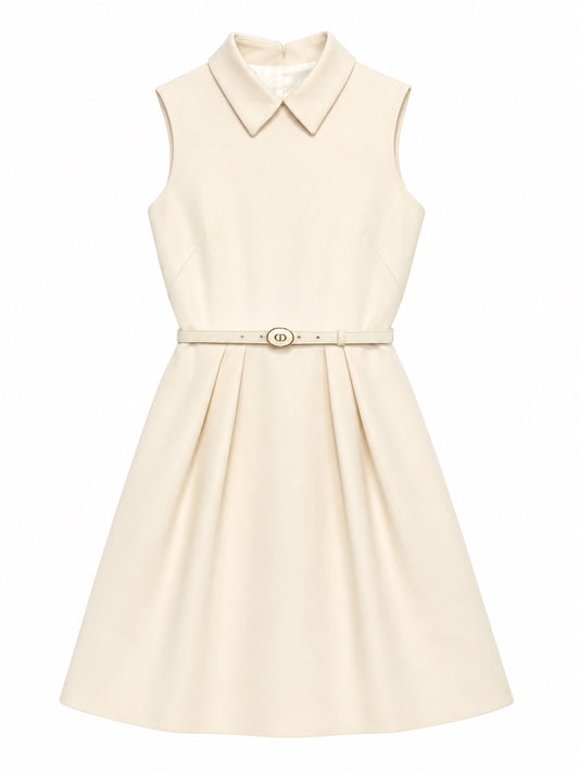 Belted dress heart shaped open back
