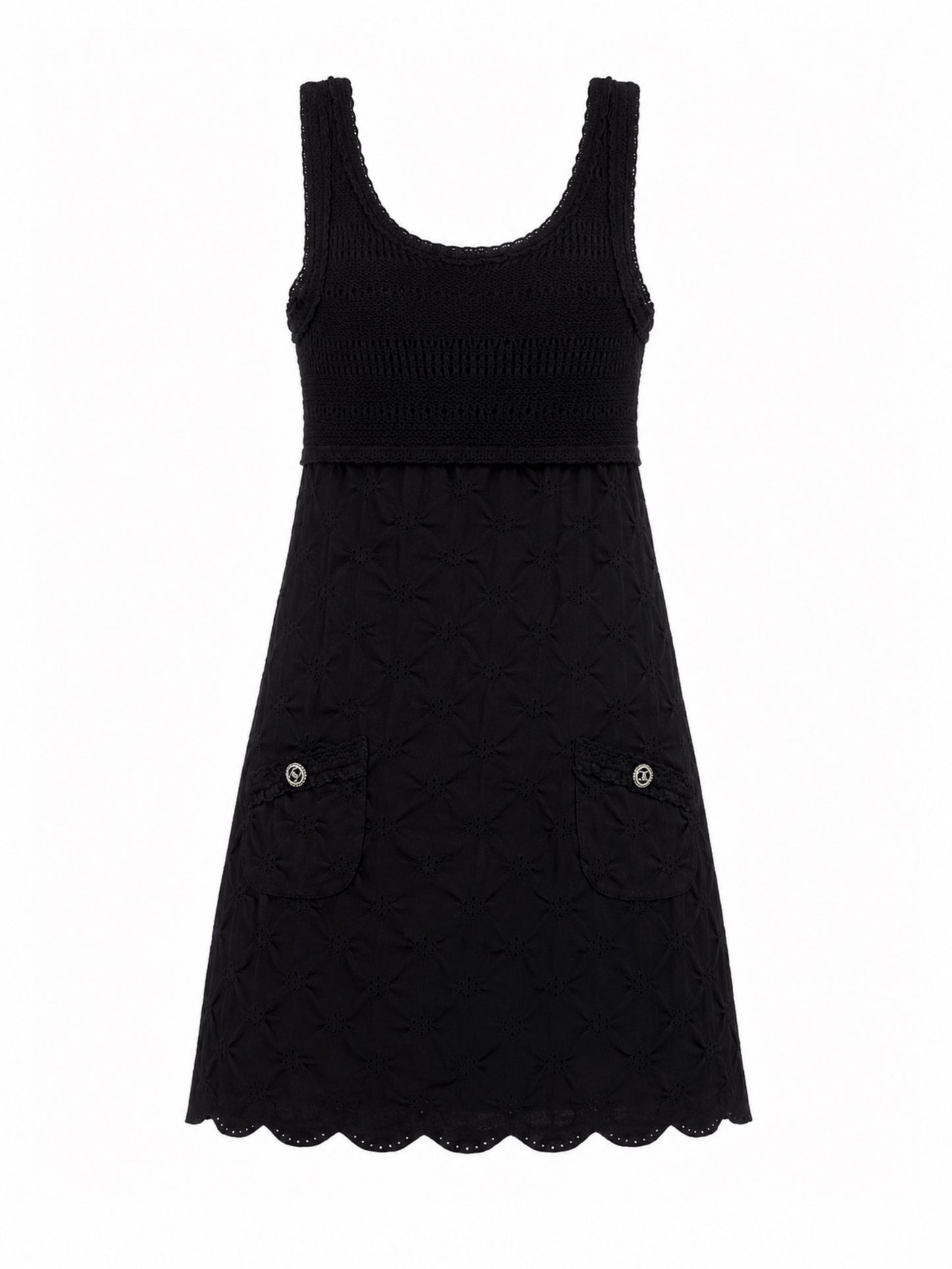 Black brochet dress