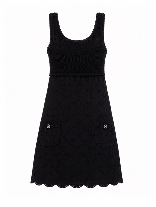Black brochet dress