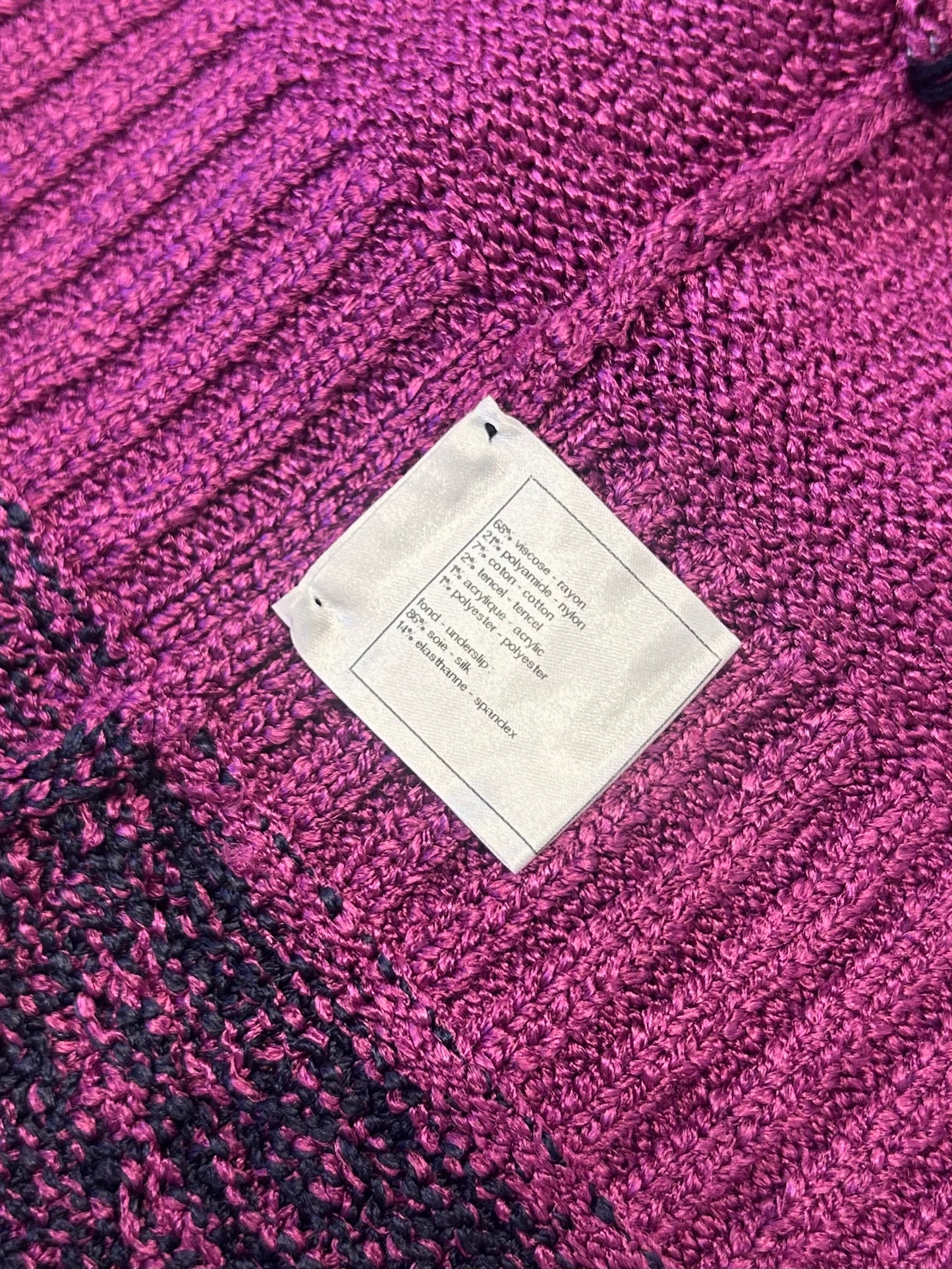Metallic pink knit dress