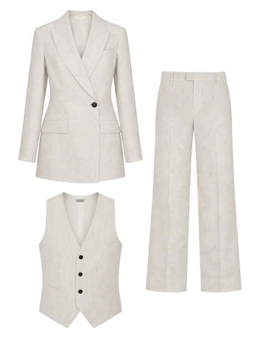 Three-piece pinstripes suit