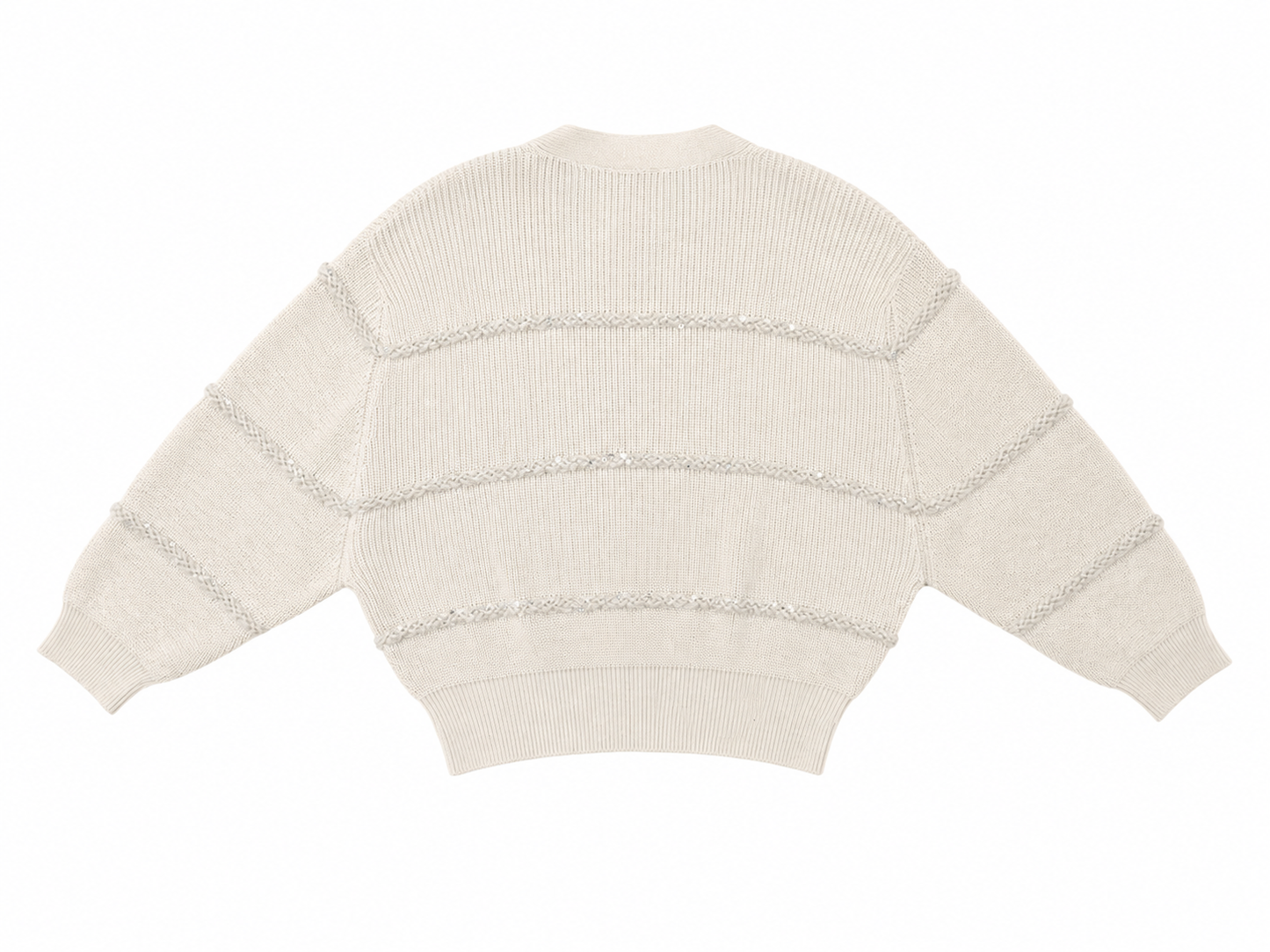 Beige cropped sequin cardigan