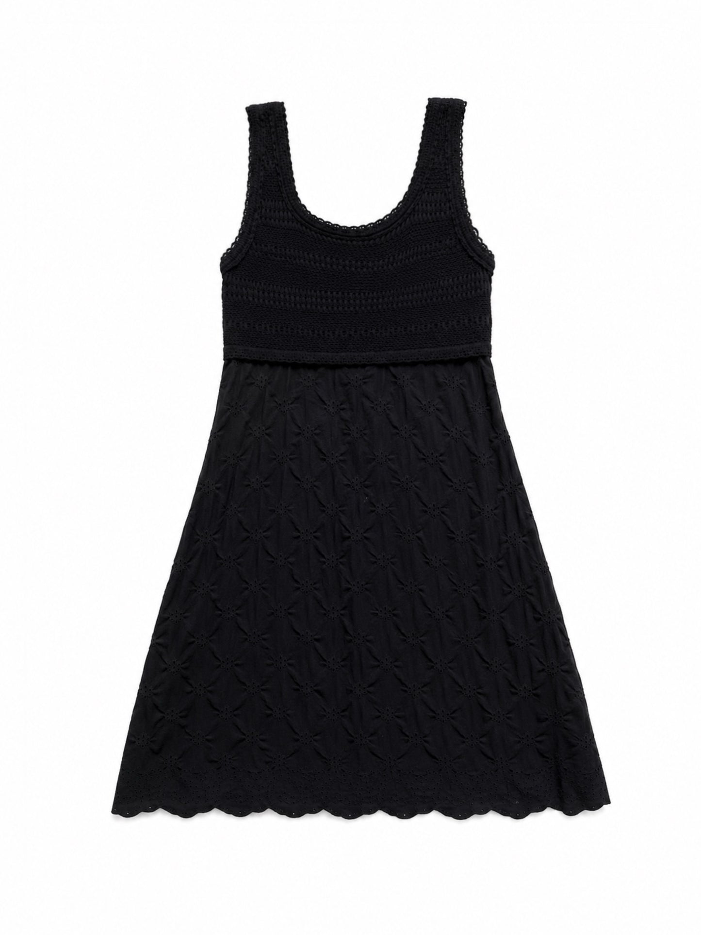 Black brochet dress