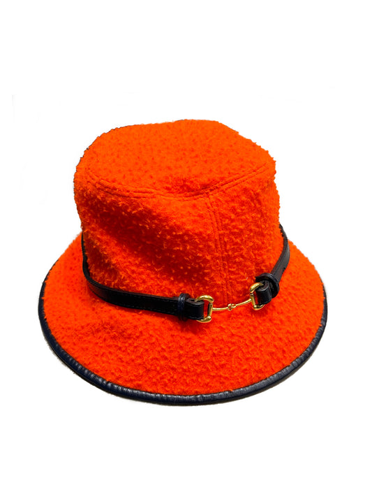 Orange bouclé hat