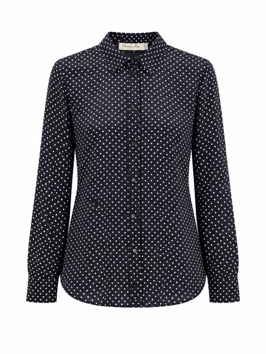Navy polka shirt