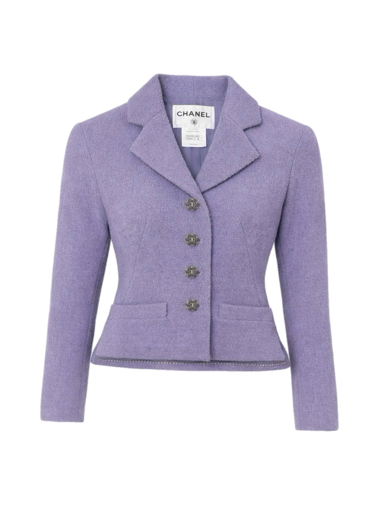 Purple tweed suit