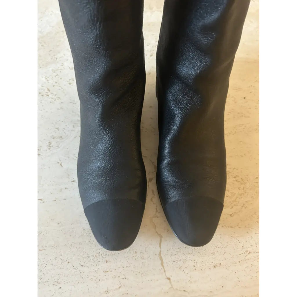 Satin leather boots