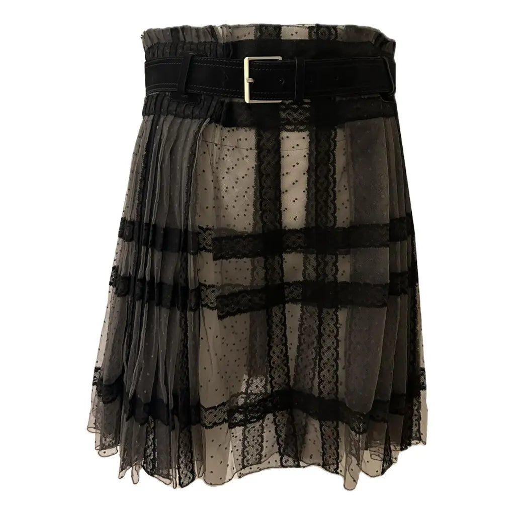 Plumetis tulle lace wrap skirt