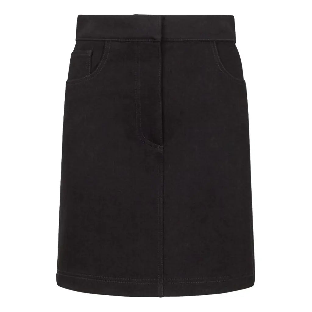 Black denim skirt