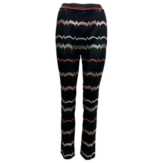 Black zigzag pants