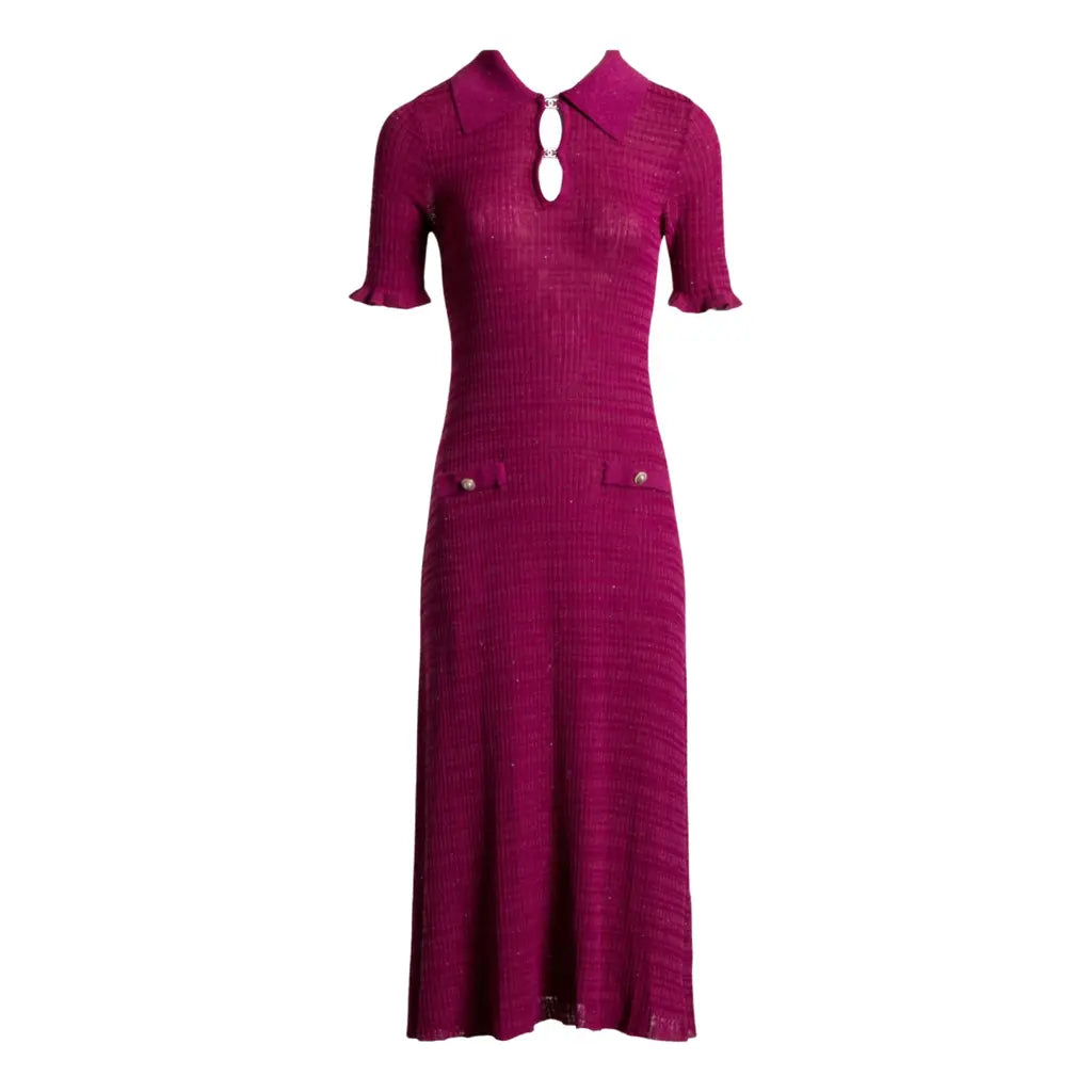 Purple light knit dress