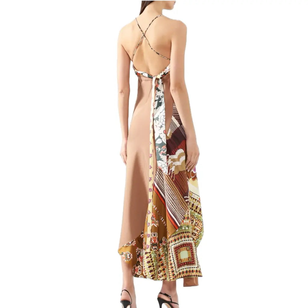 Silk scarf print dress