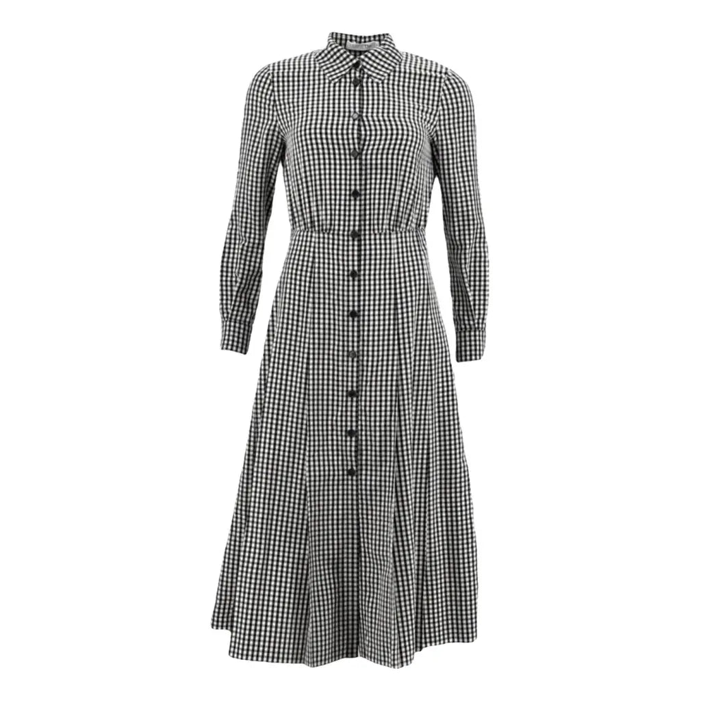 Gingham mid-length shirt dress