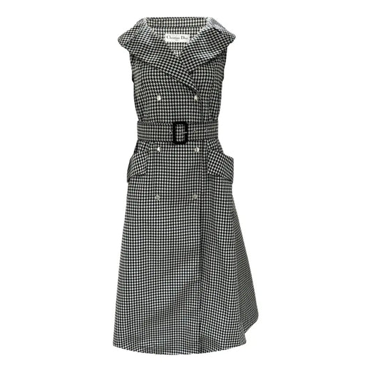 Houndstooth double-breasted dress