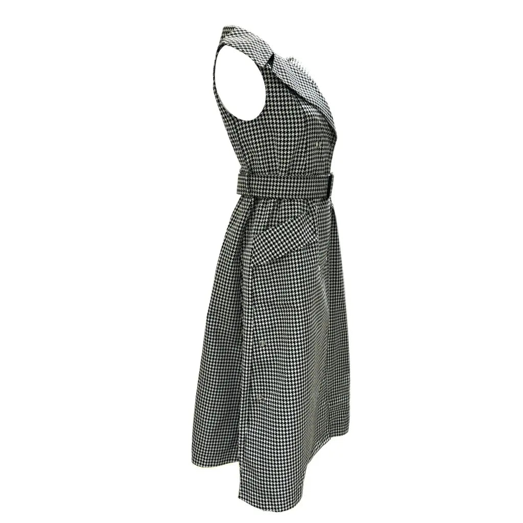 Houndstooth double-breasted dress