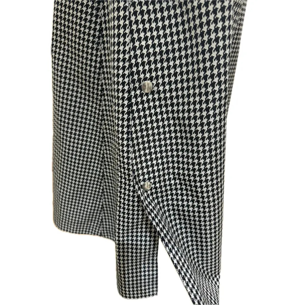 Houndstooth double-breasted dress