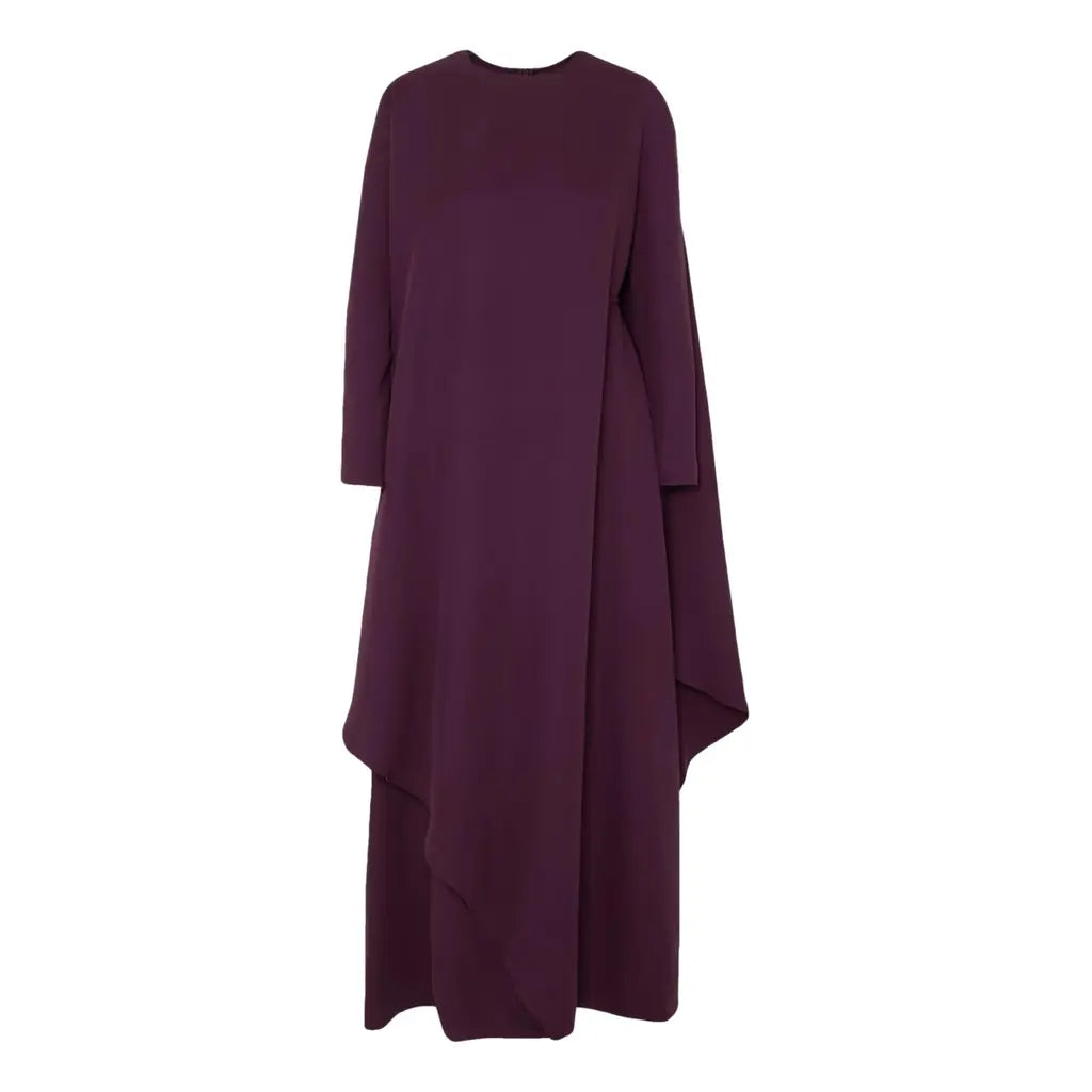 Plum drape long dress