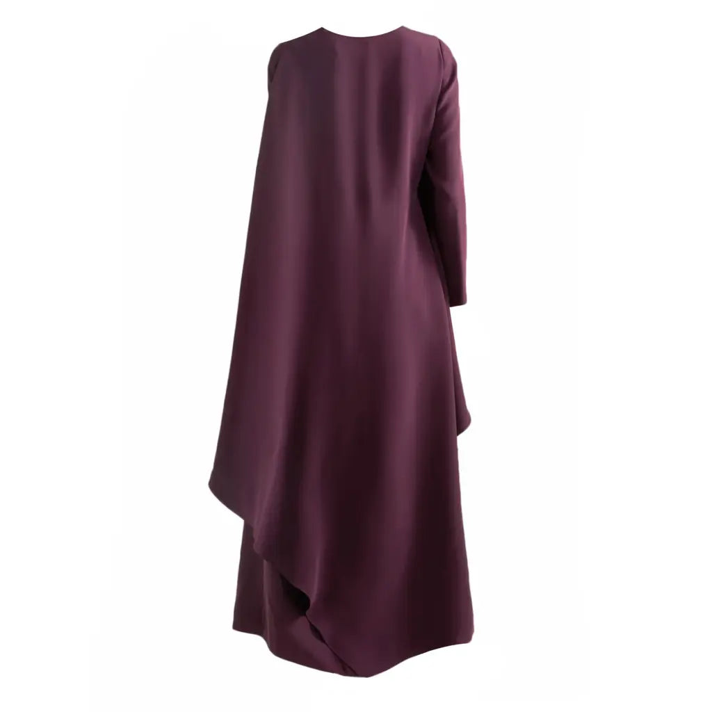 Plum drape long dress