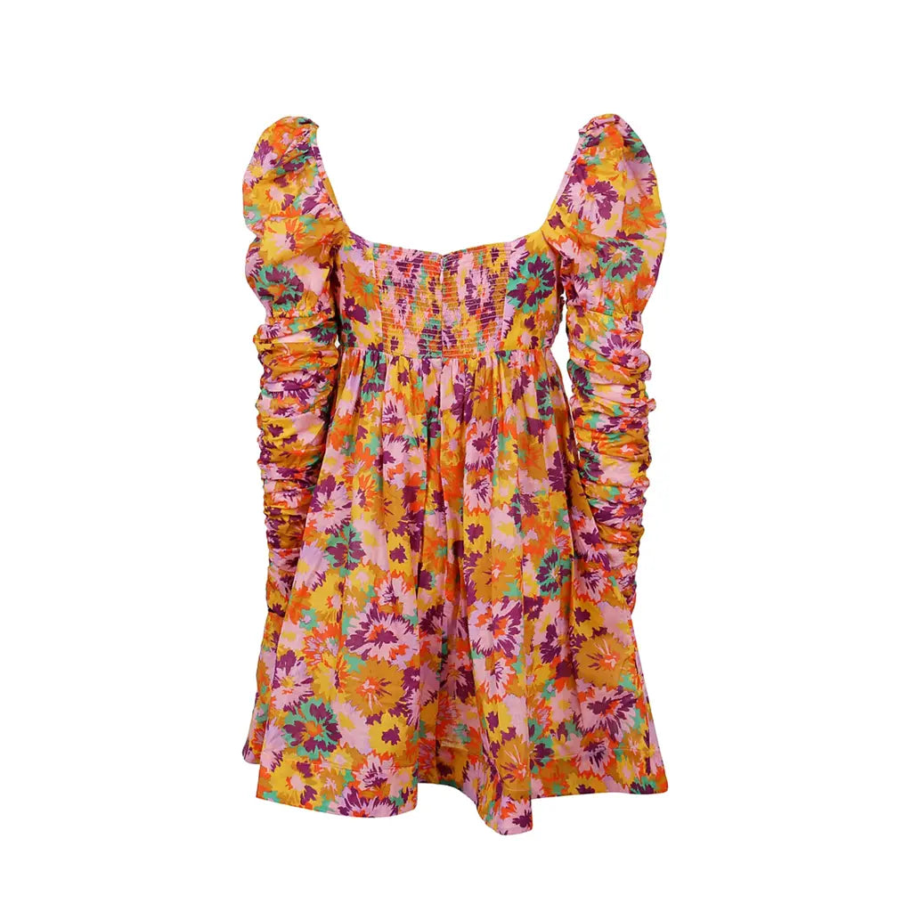 Colorful floral sweetheart dress