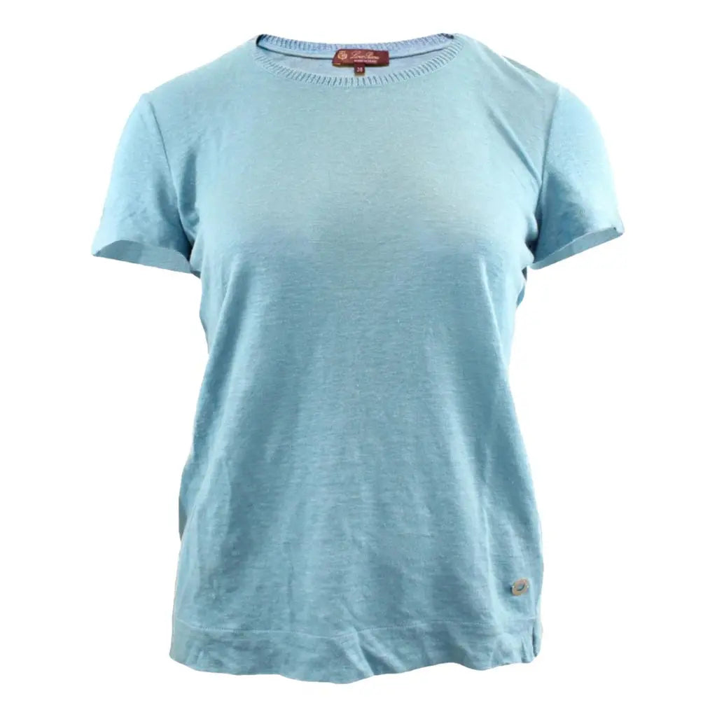 Turquoise blue linen top