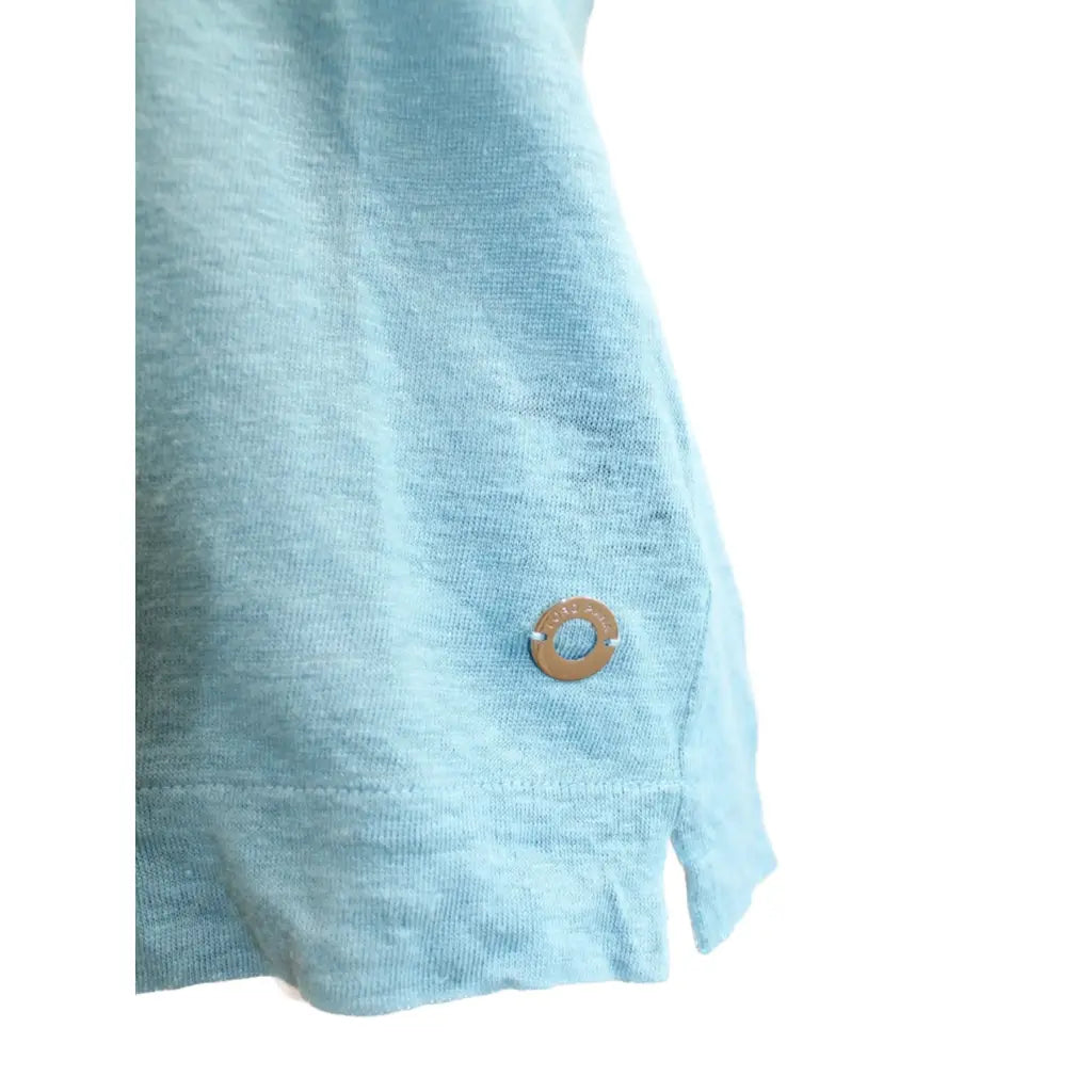 Turquoise blue linen top