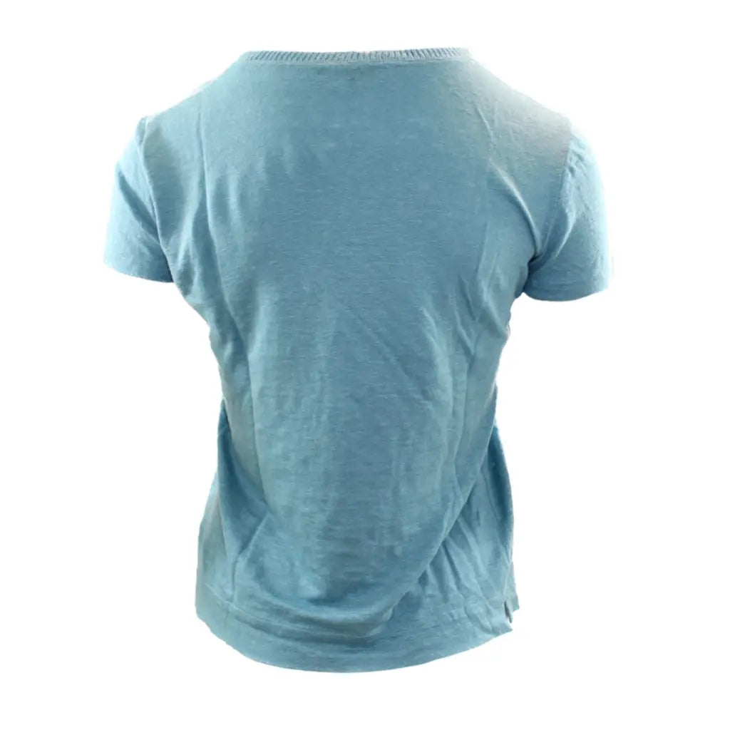 Turquoise blue linen top