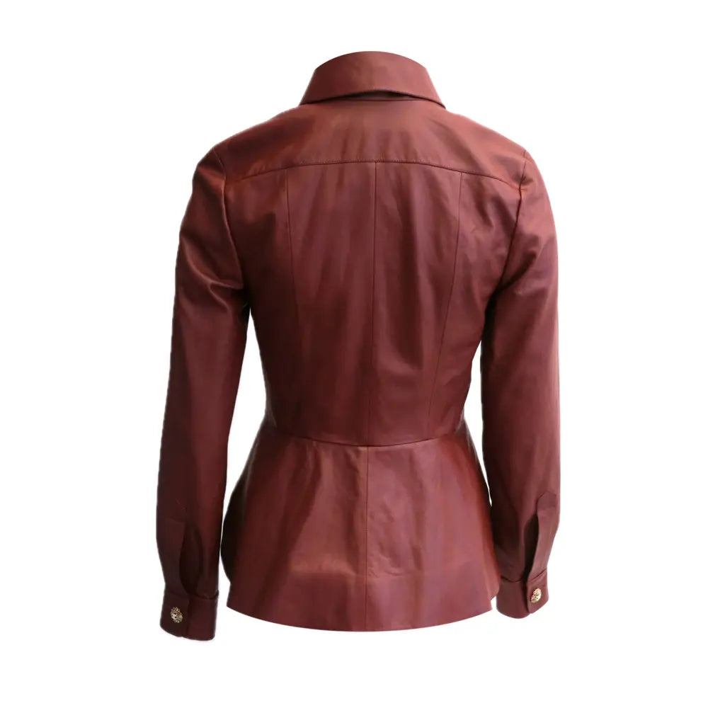 Burgundy leather jacket